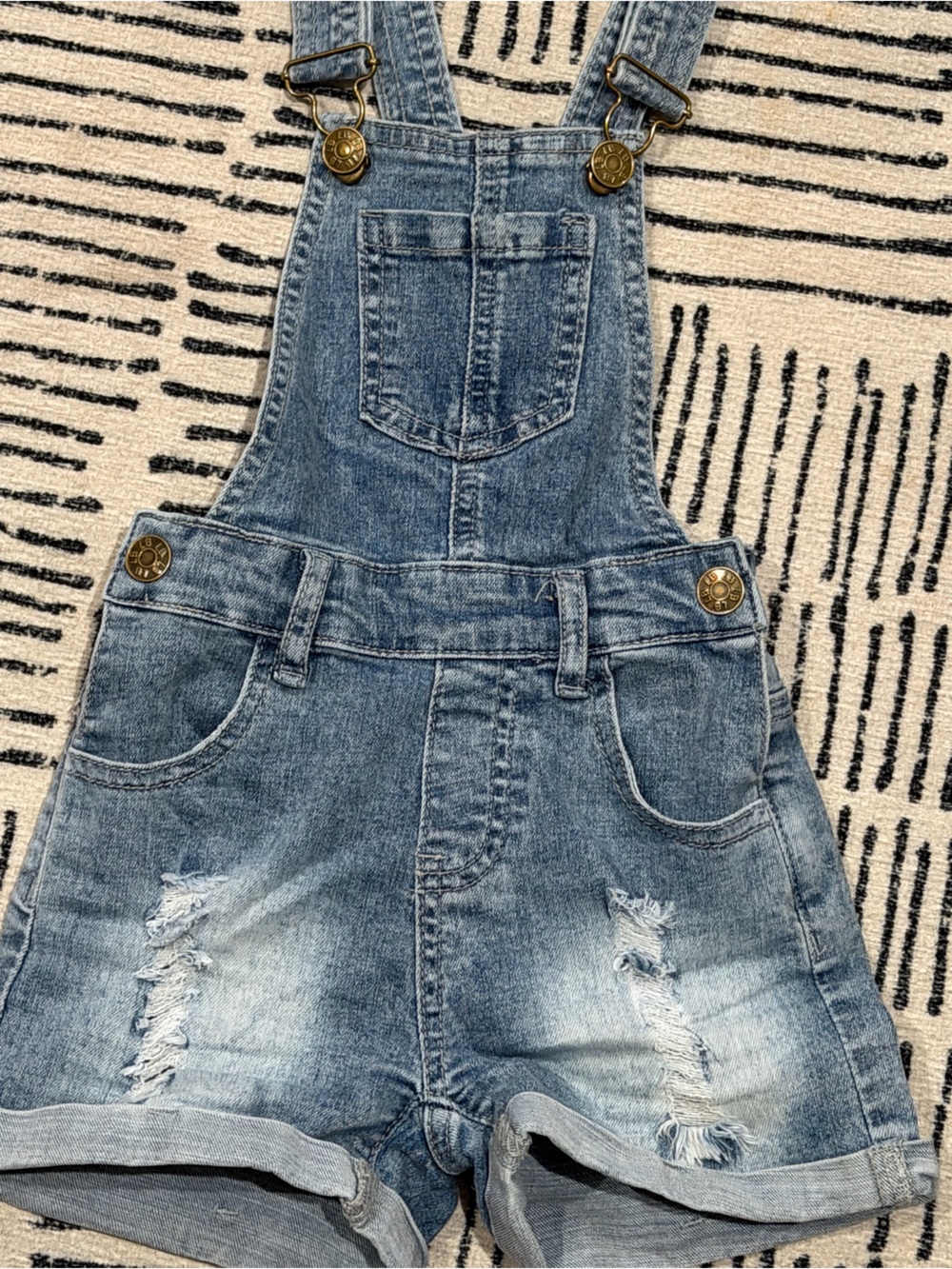Little Bipsy Distressed Denim Shortalls